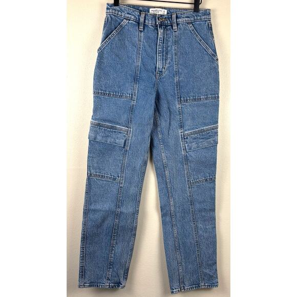 Abercrombie & Fitch Denim - Abercrombie & Fitch 90's Straight Ultra High Rise Jeans Size 28 Blue Carpenter